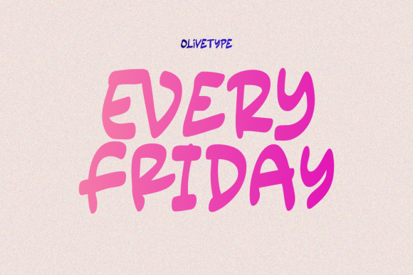 Every Friday is a cool, quirky and urban styled display font. Have fun with this beautiful font and explore its endless variations.